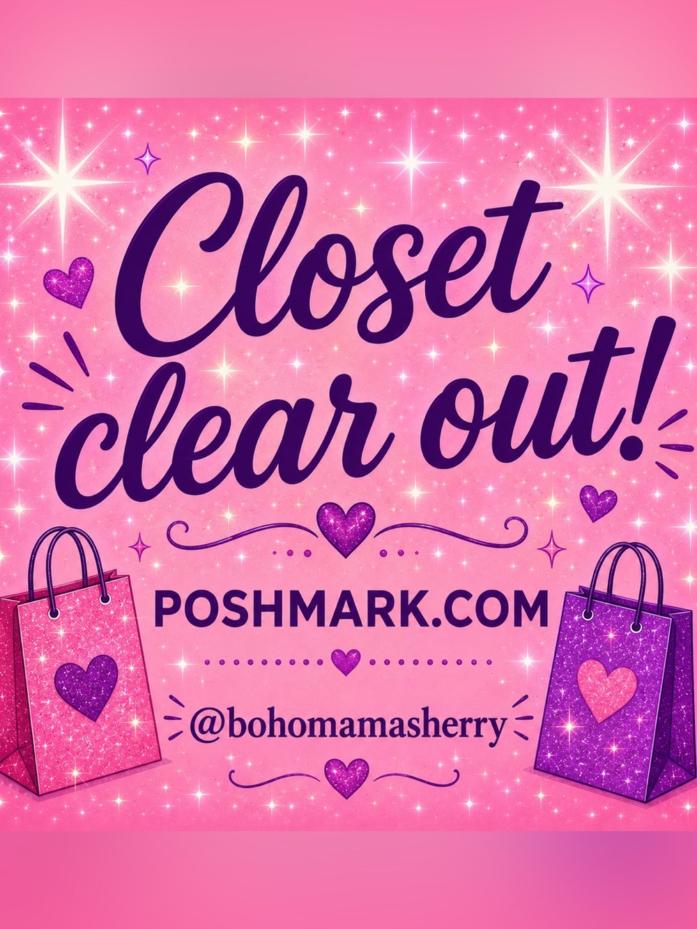 Pink Glitter Closet Clear Out Graphic